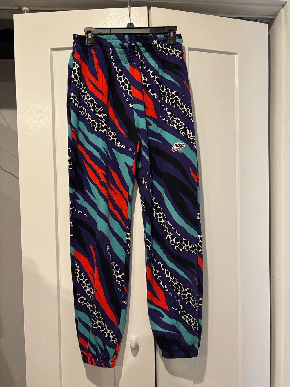 Nike Womens Multicolor Stripe & Spot Joggers - Teal, Purple, Red, Black, White